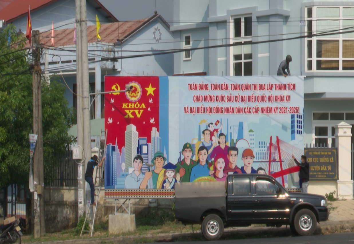 Công tác chuẩn bị cho ngày bầu cử ở huyện Đăk Tô