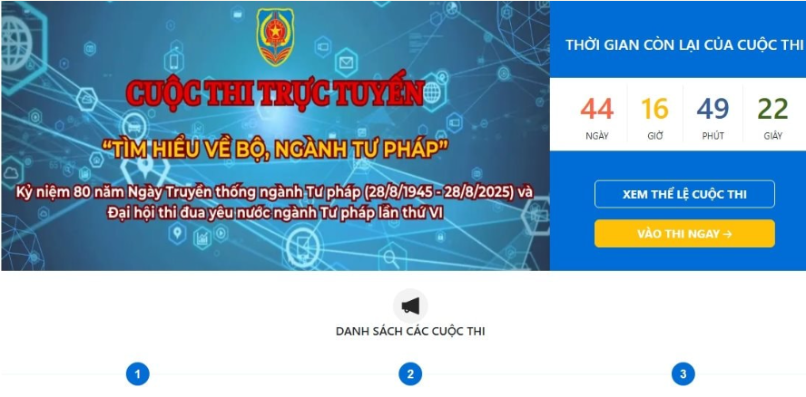 Cuộc thi trực tuyến “Tìm hiểu pháp luật về Bộ, ngành tư pháp”